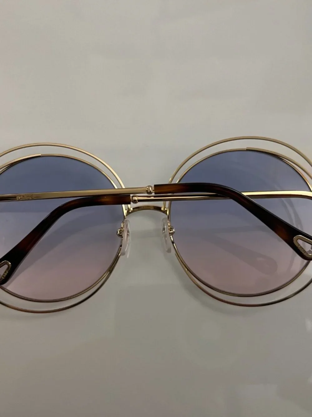 CHLOE CARLINA 58mm Round Sunglasses  in Rainbow made in Italy MSRP$420